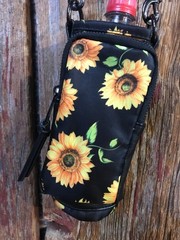 Water Bottle -card holder- phone- Cross Body Bag hiking travel Sunflowers …….z7