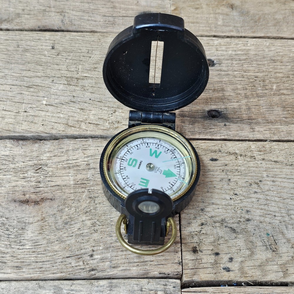 Engineer Lensatic Compass Black Military Style Hiking Camping Navigation