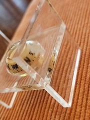 Vintage Acrylic Lucite Transparent Compass Floating In Liquid