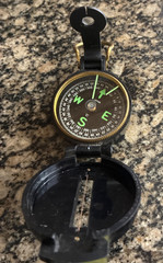 Vintage engineer directional compass, Brass color, Used