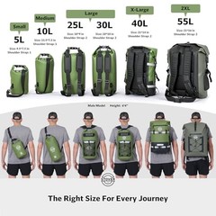 5/10/25/30/40/55L Waterproof Dry Bag- Roll-Top 40L 40l Green (With Phone Case)