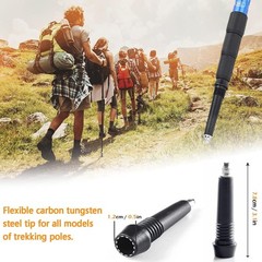 Rubber Trekking Pole Tips 4pcs Walking Hiking Stick Tips Universal Carbide Tips