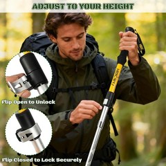 Collapsible Hiking Poles for Men & Women, Lightweight Foldable Walking Sticks,