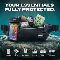 100% Underwater Waterproof Fanny Pack | Submersible Waterproof Phone Black