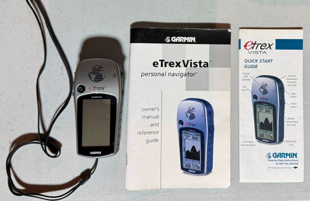Garmin eTrex Vista Handheld GPS Personal Navigator w/ Manuals – Tested