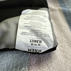 WREN ON-THE-GO Blanket Gray/Black In Color New In Plastic-Only Removed For Pics