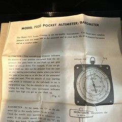 Edge Mark Altimeter Barometer Vintage Japan Hiking With Original Case & Papers