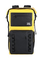 100% Waterproof Roll-Top Dry Bag Backpack with Front Splash-Proof Yellow-black