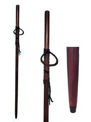 Hiking Staff Handmade Hickory 60 in. Staff Length Leather Grip Strap and Tip