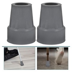 4Pcs Reusable Rubber Trekking Pole Tips Replacement Anti Slip Crutch Covers Grey