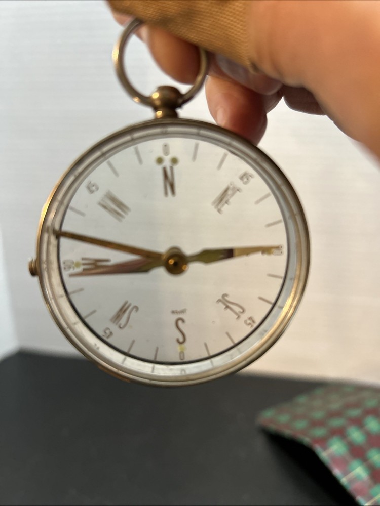 Vintage Sportcraft Clear Glass Handheld Hiking Camping Mapping Compass Japan