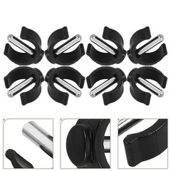 14Pcs Reusable C Shaped Buckle Clips for Walking Cane Attachments Black ABS Set
