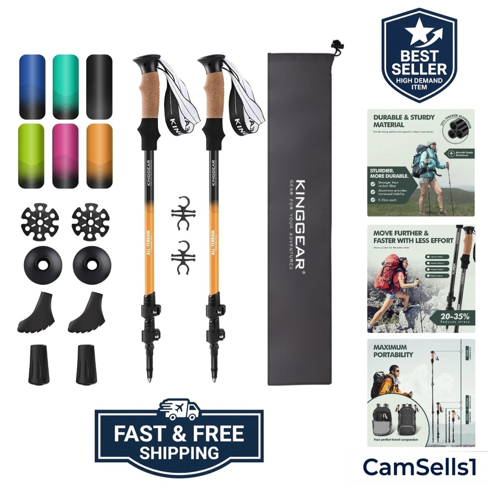 Nordic Walking Stick, TP1 Hiking Poles Retractable Lightweight 7075 Aluminum,…