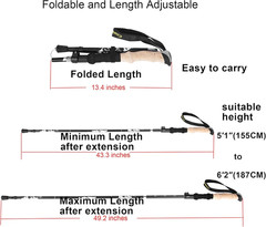 Lightweight Collapsible Trekking Pole – 7075 Aluminum Adjustable Walking Stick f