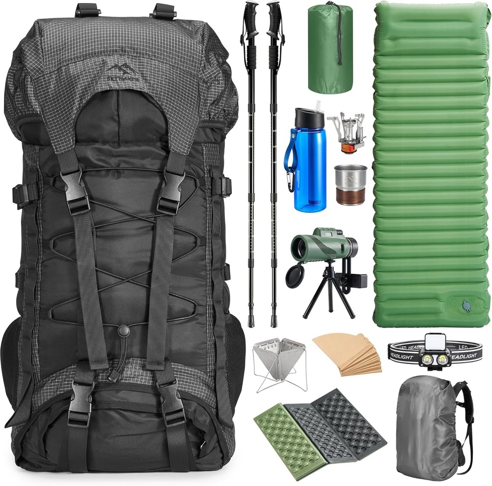 Hikingand Camping Backpack Set, Casual StyleEssential Gear forOutdoorAdventurers