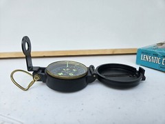 Vintage Compass Precise Pathfinder Engineer Lensatic Compass W/ Original Box