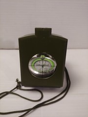 Vintage Military Transit Compass With Original Carrying Case. Color Olive Drab