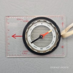 Vintage Small Portable Compass on Hard Plastic Measuring Base, Made in Japan