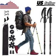 Walking Hiking Sticks 2X Trekking Poles Nordic Adjustable Anti-shock Seller US