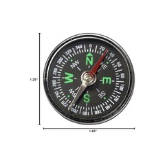Economy Compass 1-1/4″ Diameter Portable Plastic with Easy Read Black Background