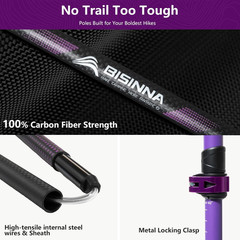 Carbon Fiber Trekking Poles Collapsible Hiking Poles Lightweight Walking Sticks
