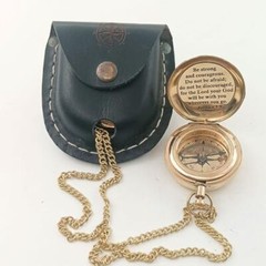 19 Brass Compass – Engraved Religious Gift for Baptism or Confirmation