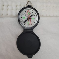 Compass Liquid Filled Japan Black Plastic Case UNUSED tested WORKS lanyard keych