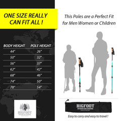Trekking Poles – Black and Red Collapsible with Storage bag