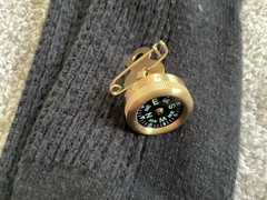 Marbles Brass Pin On Compass Hunting 1″ Diameter