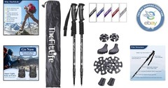 Durable Ultralight Trekking Poles with Non-Slip Handling & Accessory Kit, 51.2in