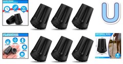 Versatile 6 Pcs Rubber Tips for Hiking and Walking Canes – Ensure Trail Safety
