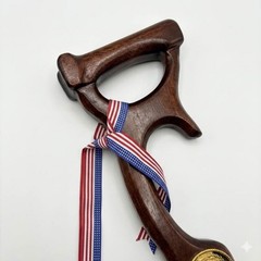 Hand Carved US Marine Corps Walking Cane Wooden USMC Presentation Cane Stick