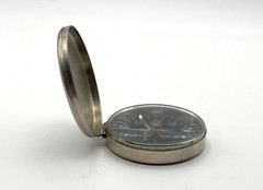 Vintage German Pocket Compass Lidded 1.75″ Black Dial Thalson Style Working
