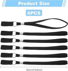 JIEYAO 6Pcs Walking Cane Wrist Strap Replacement Black Elastic Trekking Pole