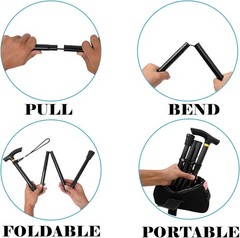 Cane Walking Stick Adjustable Folding walking Aluminum Collapsible Travel Hiking