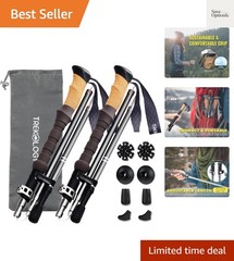 Adjustable Trek-Z Trekking Poles with Cork Grip – Perfect for Outdoor Adventures