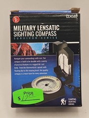 SE CC4580 Survival Emergency Compass Green Camo Olive US Military Style & Case