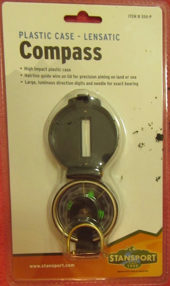 Lensatic High Impact Plastic Case Stansport 550-P NEW unopened