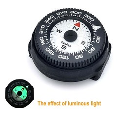 Mini Button Map Compass with Turnable Bezel for Watchband Every Day Carry