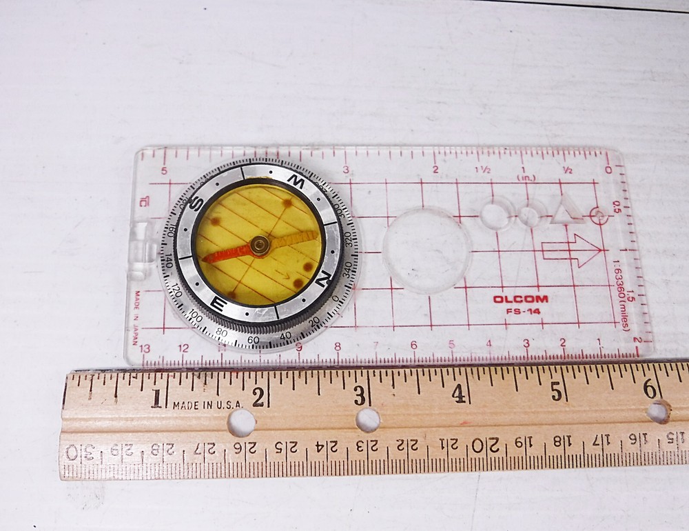 Olcom Fs-14 Orienteering Compass Made In Japan