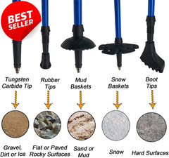2 Pack Collapsible Trekking Poles Lightweight Anti Shock Adjustable Hiking – US