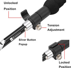 Lightweight Collapsible Trekking Pole – 7075 Aluminum Adjustable Walking Stick f
