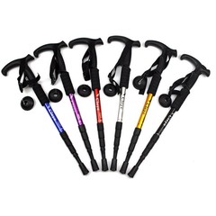 Hiking Stick 110 Cm 4 Section Aluminum Alloy Walking Trekking Poles