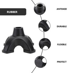 cane rubber stoppers Black Four-legged Walking Stick Rubber Tips Foot Pad for