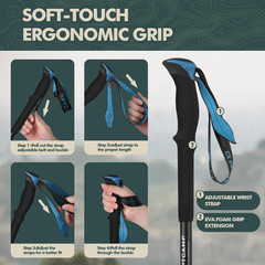GPTCAMP Collapsible Hiking Sticks,Lightweight Folding Trekking Poles,Adjustable