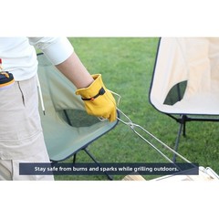 Leather Gloves for Campfire Cooking Flame Resistance and Ergonomic Grip