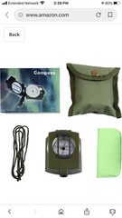 Bijia High Accuracy Metal Waterproof Military Lenstatic Sighting Compass Black