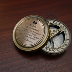 Anniversary Brass Sundial Compass Beautiful Gifting Item.