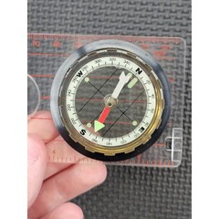 Vintage Baseplate Compass with Magnifying Glass Map Scales Hiking Orienteering