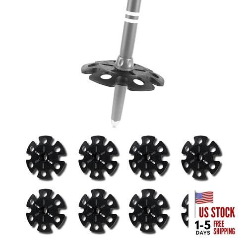 Ski Pole Baskets Replacement Set (8-Piece) – 3.4″ Snow Baskets for Trekking